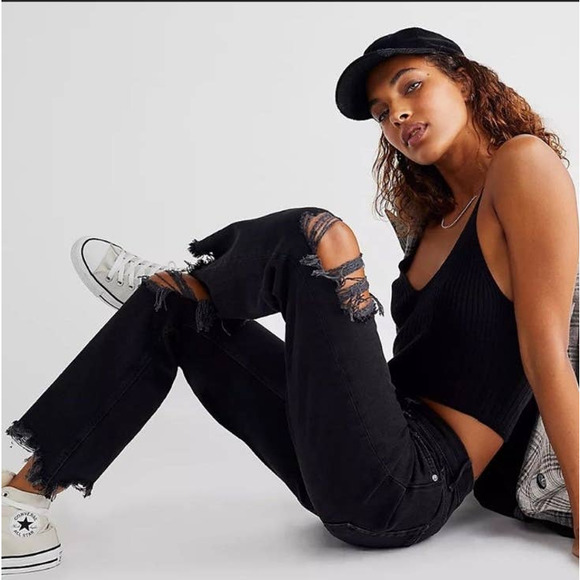 Free people Maggie mid rise straight size 27 - Picture 2 of 4